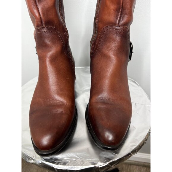 Aldo Brown Leather Knee-Length Riding Boots With Side Zipper Size 6 - Picture 6 of 16